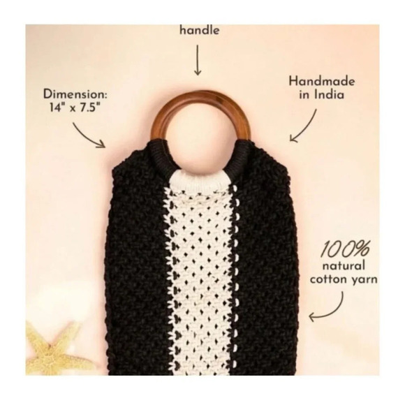 NWT-Laude The Label Gabby Mini Macrame Bag NWT $118 Retail - Picture 3 of 5